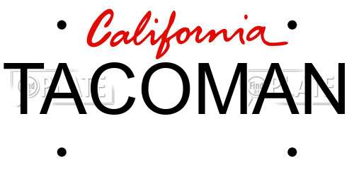 TACOMAN California License Plate