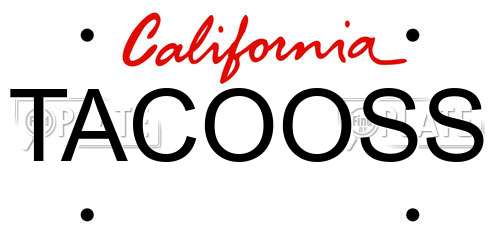 TACOOSS California License Plate