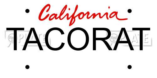 TACORAT California License Plate