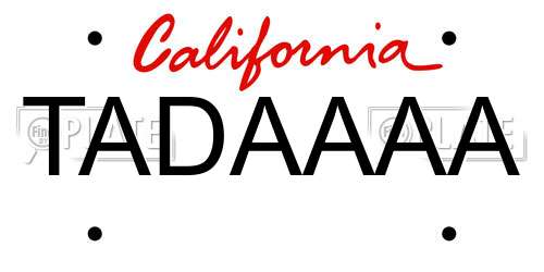 TADAAAA California License Plate