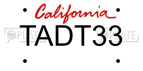 TADT33 California License Plate