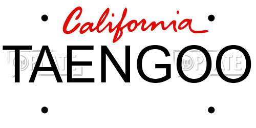 TAENGOO California License Plate