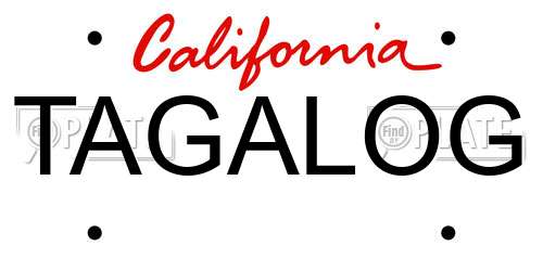 TAGALOG California License Plate