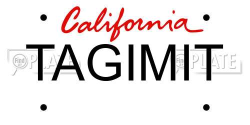 TAGIMIT California License Plate