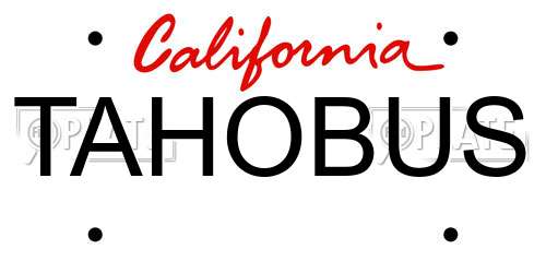 TAHOBUS California License Plate