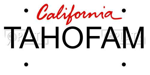 TAHOFAM California License Plate