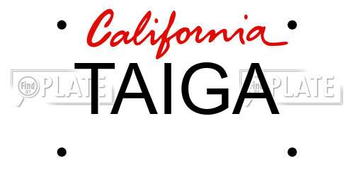 TAIGA California License Plate