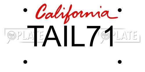 TAIL71 California License Plate