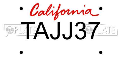 TAJJ37 California License Plate
