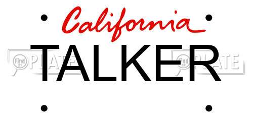 TALKER California License Plate