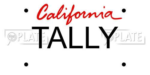 TALLY California License Plate