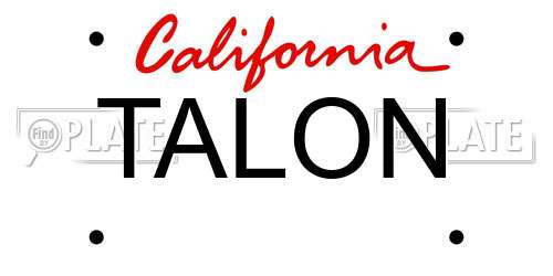 TALON California License Plate