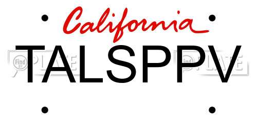 TALSPPV California License Plate