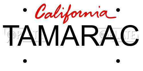 TAMARAC California License Plate