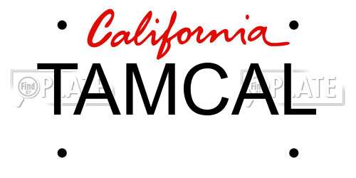 TAMCAL California License Plate