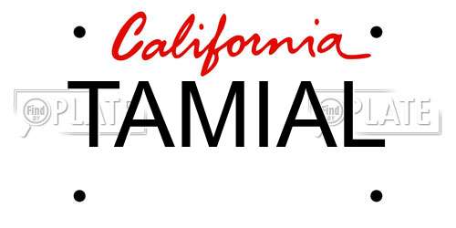 TAMIAL California License Plate