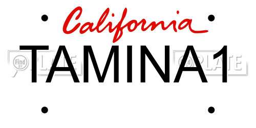 TAMINA1 California License Plate