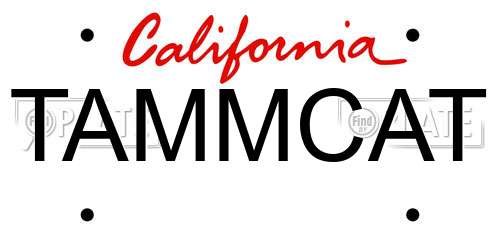 TAMMCAT California License Plate
