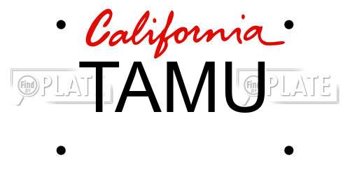 TAMU California License Plate