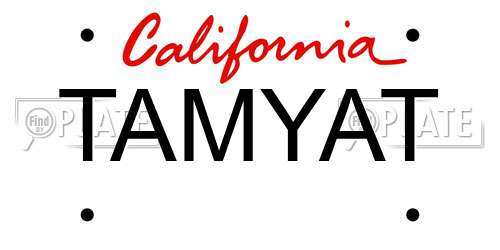 TAMYAT California License Plate