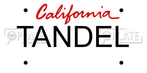 TANDEL California License Plate