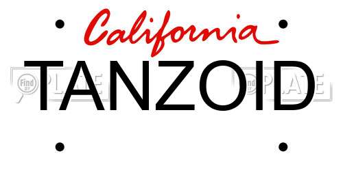 TANZOID California License Plate
