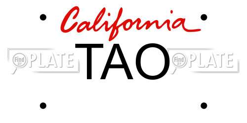 TAO California License Plate