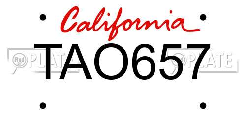 TAO657 California License Plate