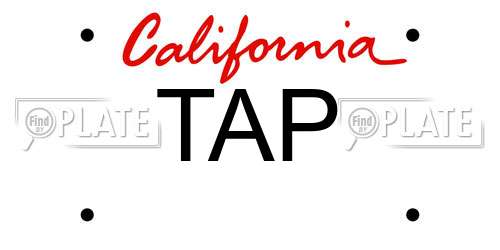 TAP California License Plate