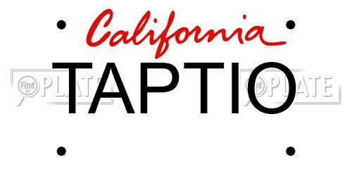 TAPTIO California License Plate