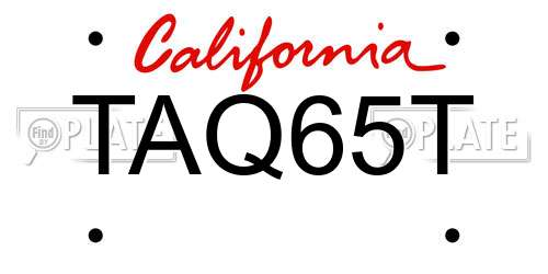 TAQ65T California License Plate