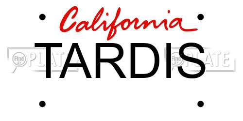 TARDIS California License Plate