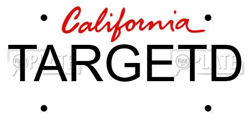 TARGETD California License Plate