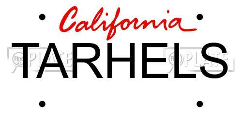 TARHELS California License Plate