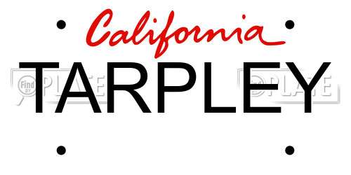 TARPLEY California License Plate
