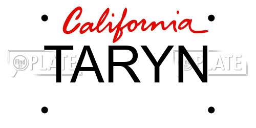 TARYN California License Plate