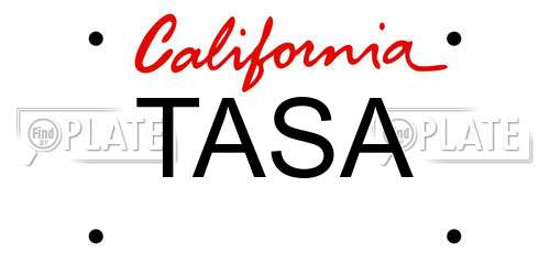 TASA California License Plate