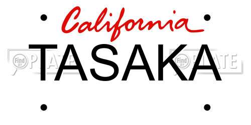TASAKA California License Plate