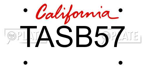 TASB57 California License Plate