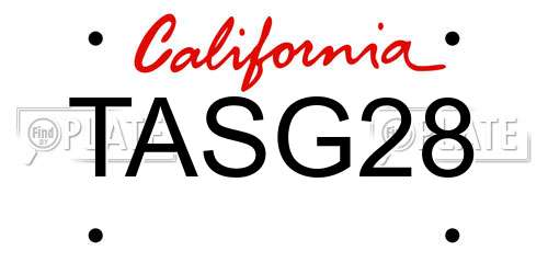 TASG28 California License Plate