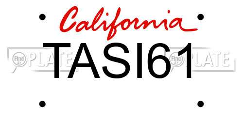 TASI61 California License Plate