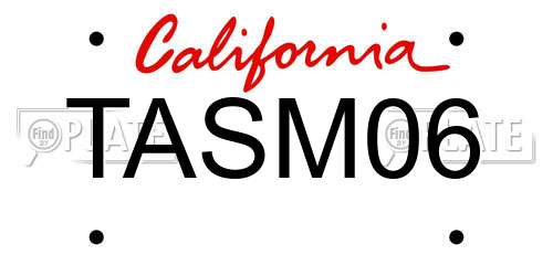 TASM06 California License Plate