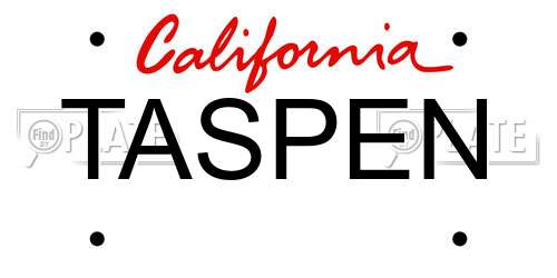 TASPEN California License Plate