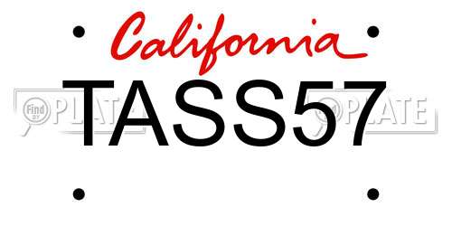 TASS57 California License Plate