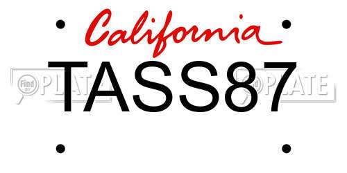 TASS87 California License Plate