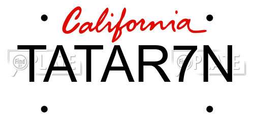 TATAR7N California License Plate