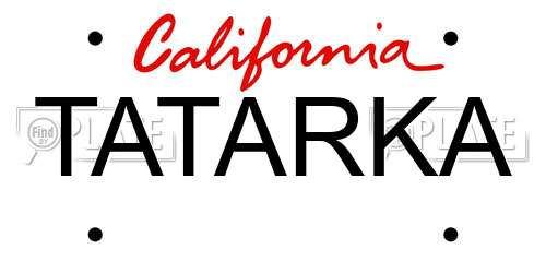 TATARKA California License Plate