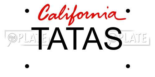 TATAS California License Plate