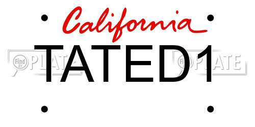 TATED1 California License Plate