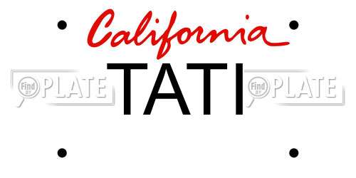 TATI California License Plate